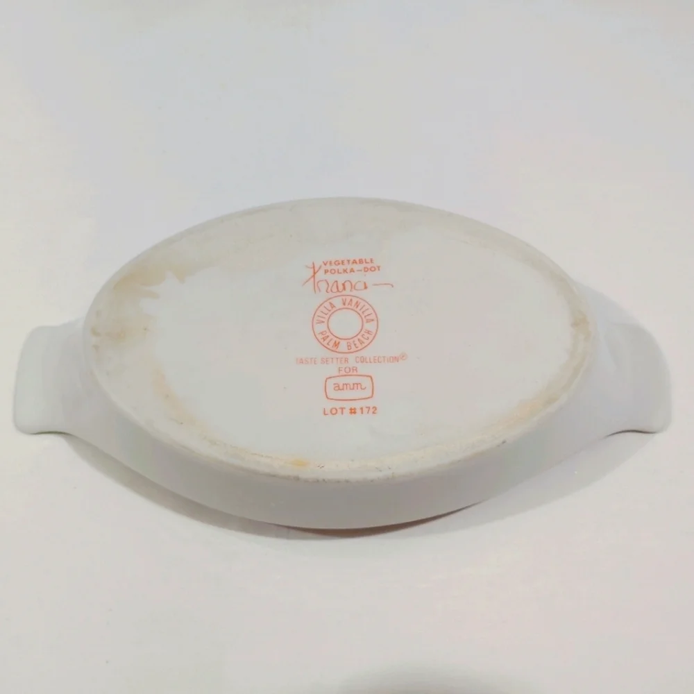 Vintage Franci Vegetable Polkadot Side Dishes Villa Vanilla Taste Setter